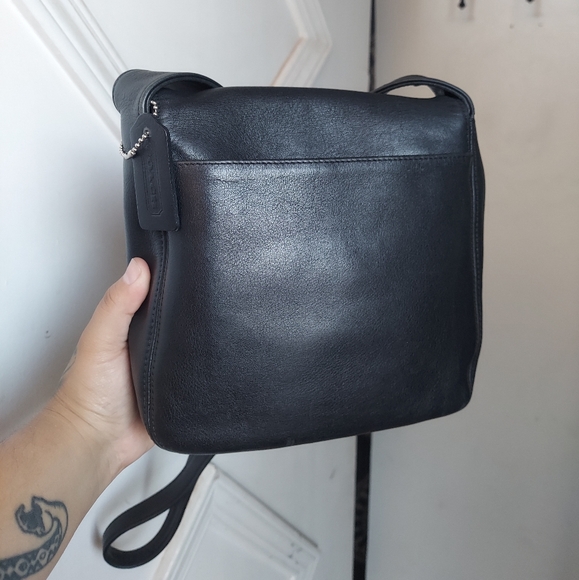 Vintage Coach Black Lexington Small Flap Crossbody 4185 Italy 🖤🇮🇹 - Picture 6 of 16